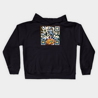 RickRoll QR Code Abstract Block Painting Kids Hoodie